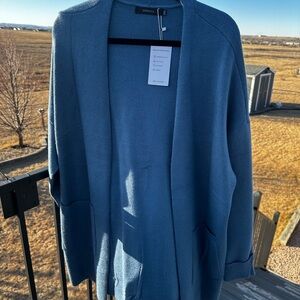 ZESICA Women's Blue Cardigan Sweater